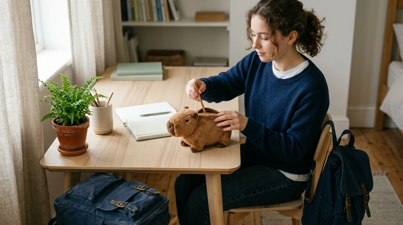 Capybara Plush Pencil Case: Roomy School Pouch