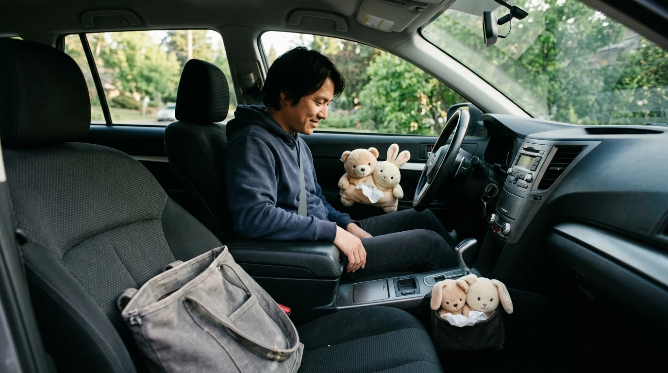 Plush Bear & Rabbit Car Tissue Box: Where to Put It