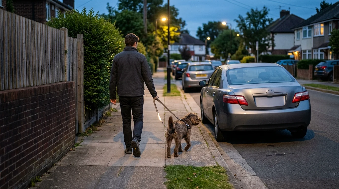 Reflective Dog Leash for Night Walks and Car Rides