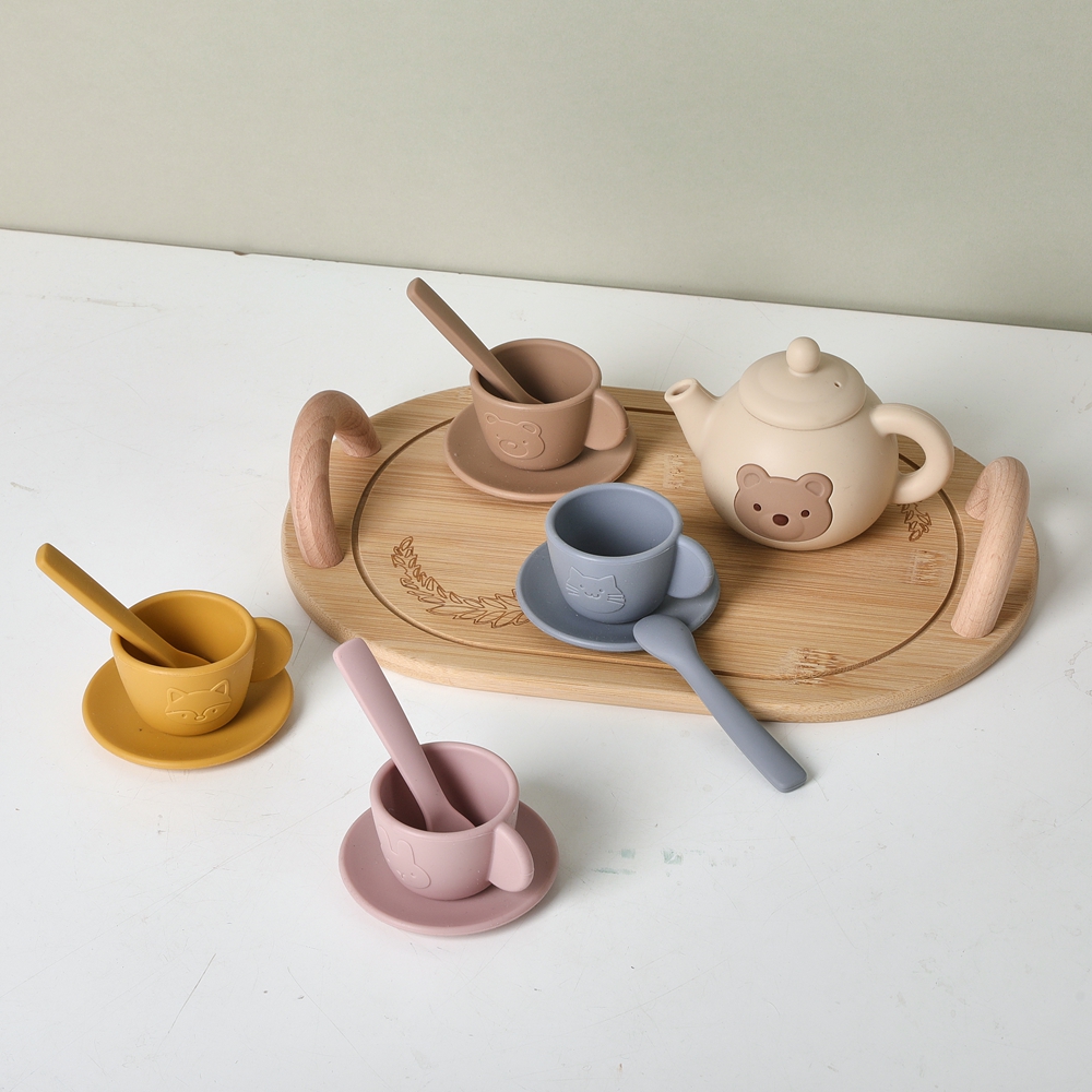 Baby Silicone Tea Party Playset for Pretend Play